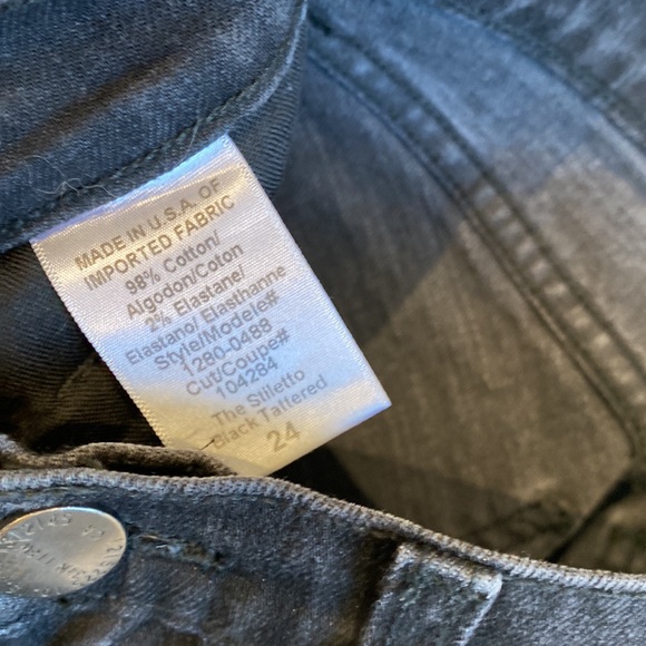 Current Elliott black ripped skinny jeans size 24 - Picture 4 of 6